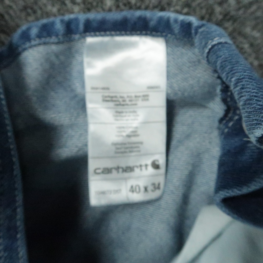 Carhartt Overalls Men 40x34 Loose Fit Denim Bib Straps Workwear 104672 - Picture 4 of 12